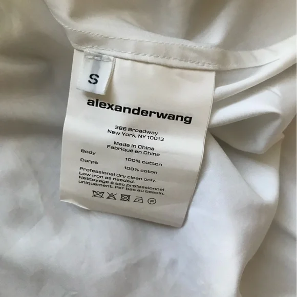 NWT Alexander Wang Long Sleeve Smocked Cami Oversize Poplin Cotton Shirt Dress S - Picture 14 of 15